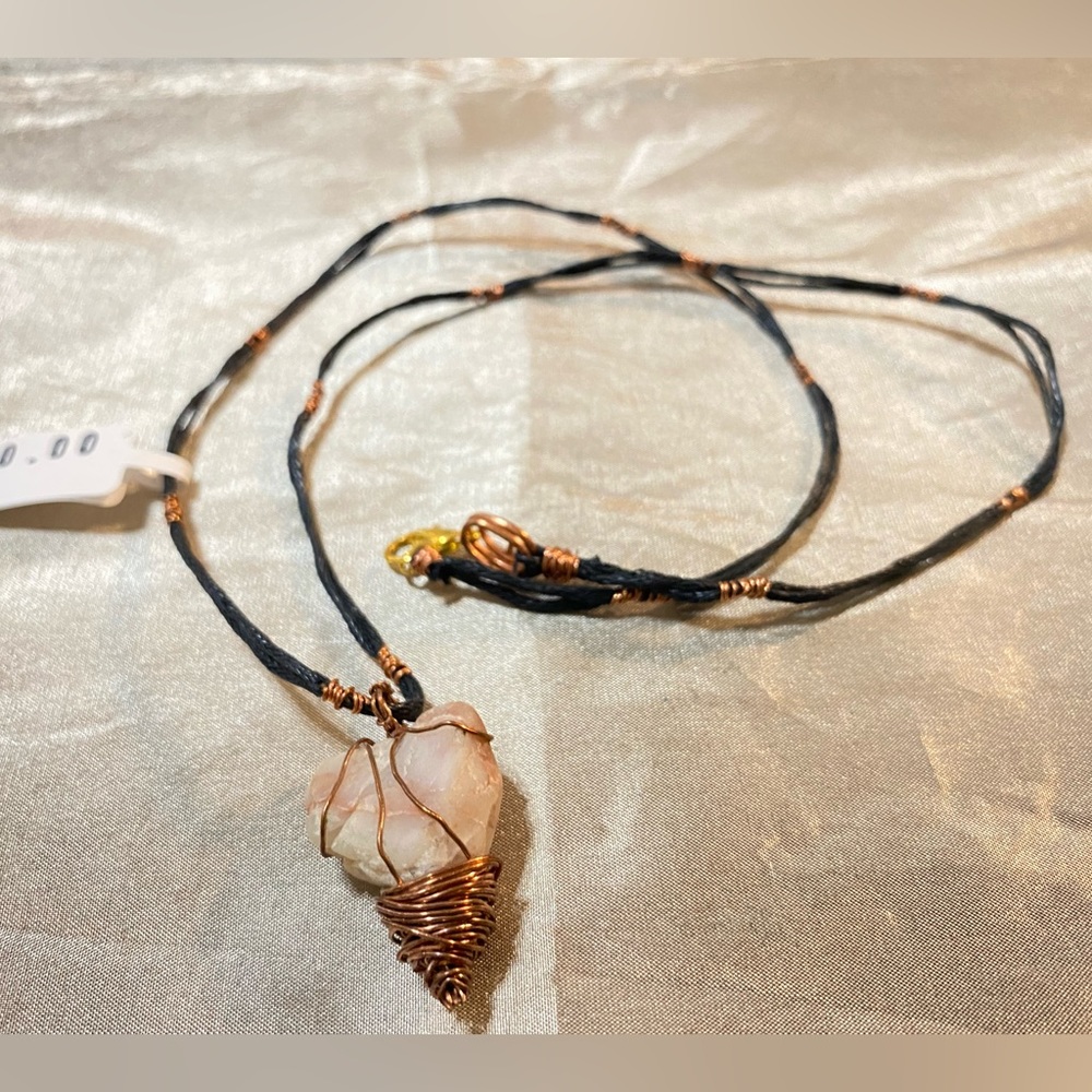 Heart stone, jewelry necklace, hand made